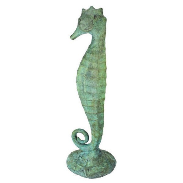 Seahorse Bronze Garden Statue Piped fountian Plumbed Spouting